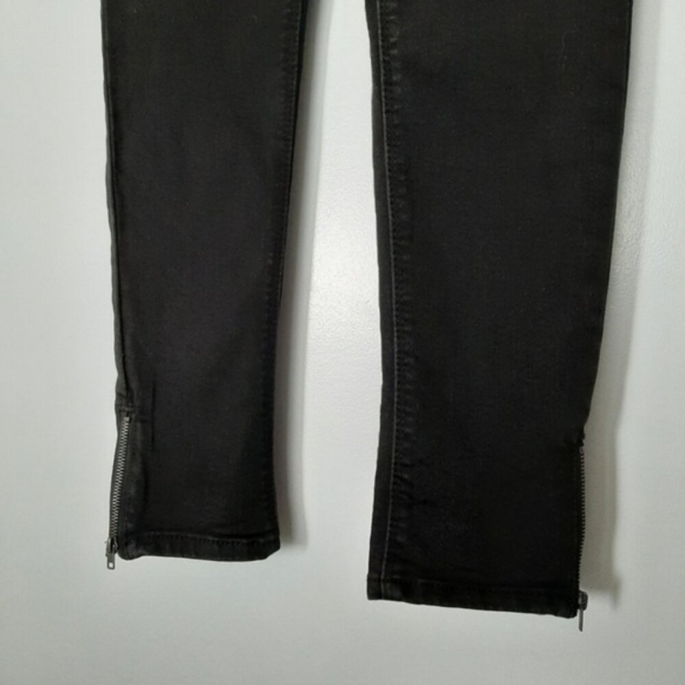EVERMORE Ankle Zip Black Denim Skinny Leg Jeans Sz 4 - Picture 6 of 15
